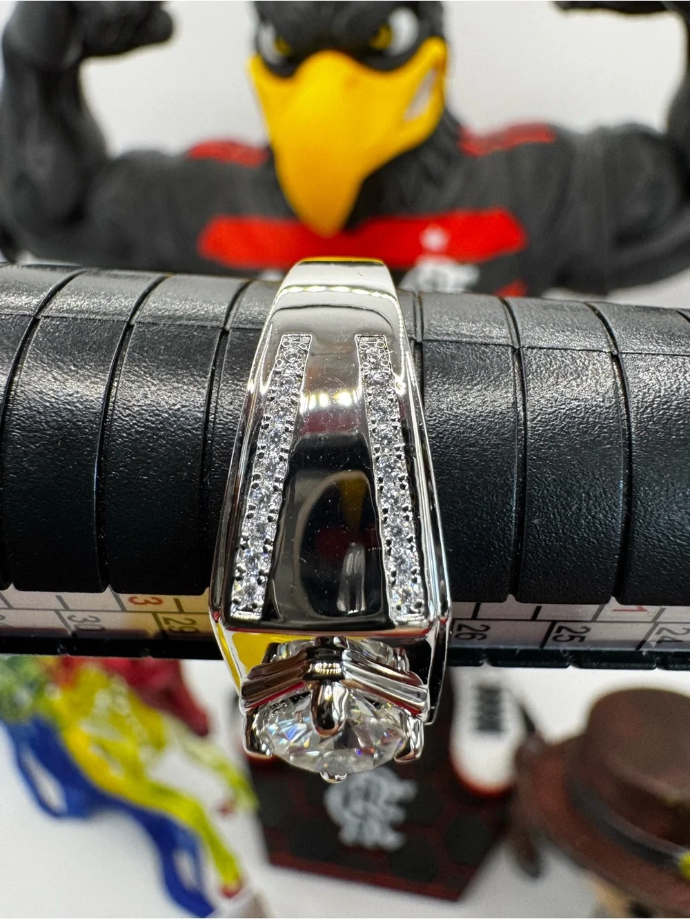 Men's Silver Moissanite Ring in White